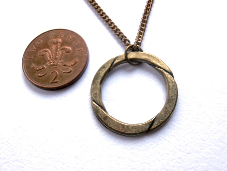 Long Necklace Gold Tone Repurposed Jewelry Circle Etsy
