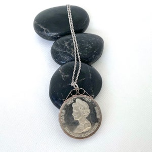 Queen Elizabeth II Silver Jubilee Medallion Necklace - Sterling Silver