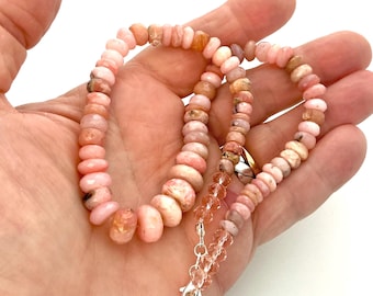 Repurposed Opal Necklace - Handmade Gemstone Bead Jewellery