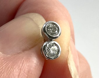 Tiny Sterling Silver & Cubic Zirconia Stud Earrings