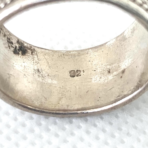 Vintage Sterling Silver Textured Wide Band Ring - Men's Jewellery