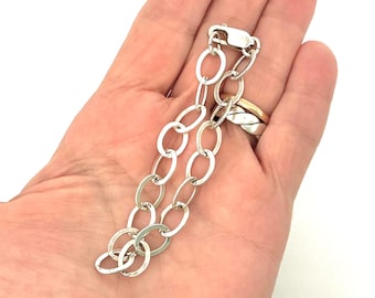 Women's Sterling Silver Bracelet - Upcycled Vintage Chain