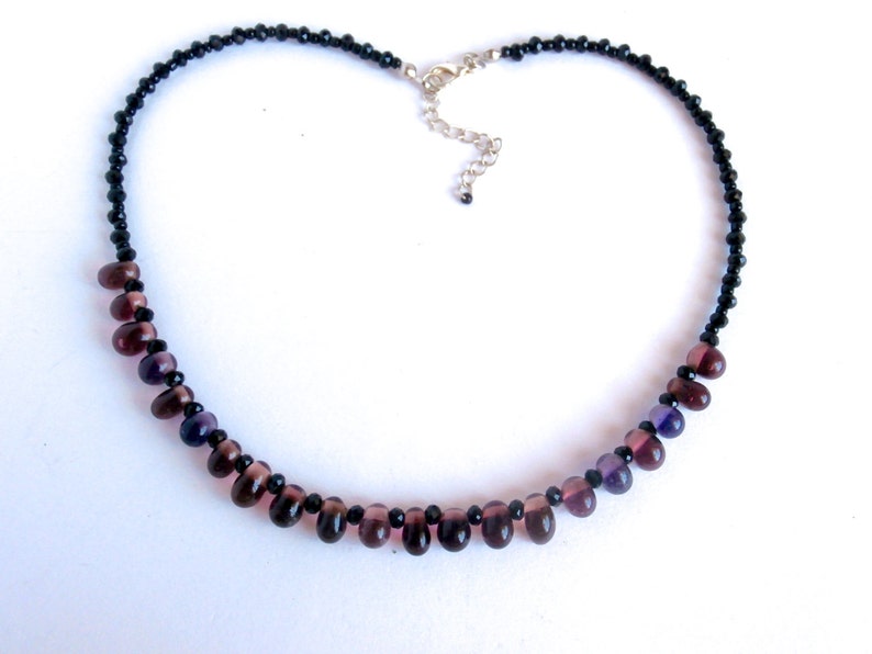 Handmade Repurposed Jewelry Purple Necklace Glass Beads