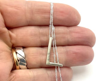 Personalised Eco-Friendly Initial L Necklace - Handcrafted Sterling Silver Pendant