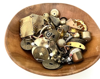 Recycled Vintage Gold & Brass Mix Beads - Reclaimed From Pre Used Jewellery - 345 grams