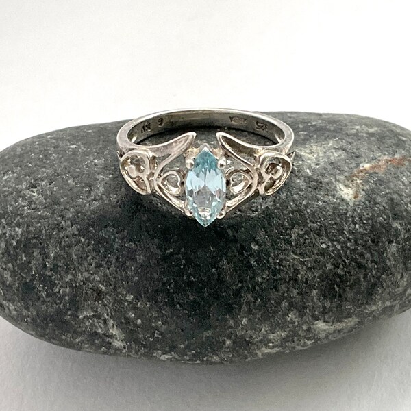 Blue Topaz Ring - Etsy UK