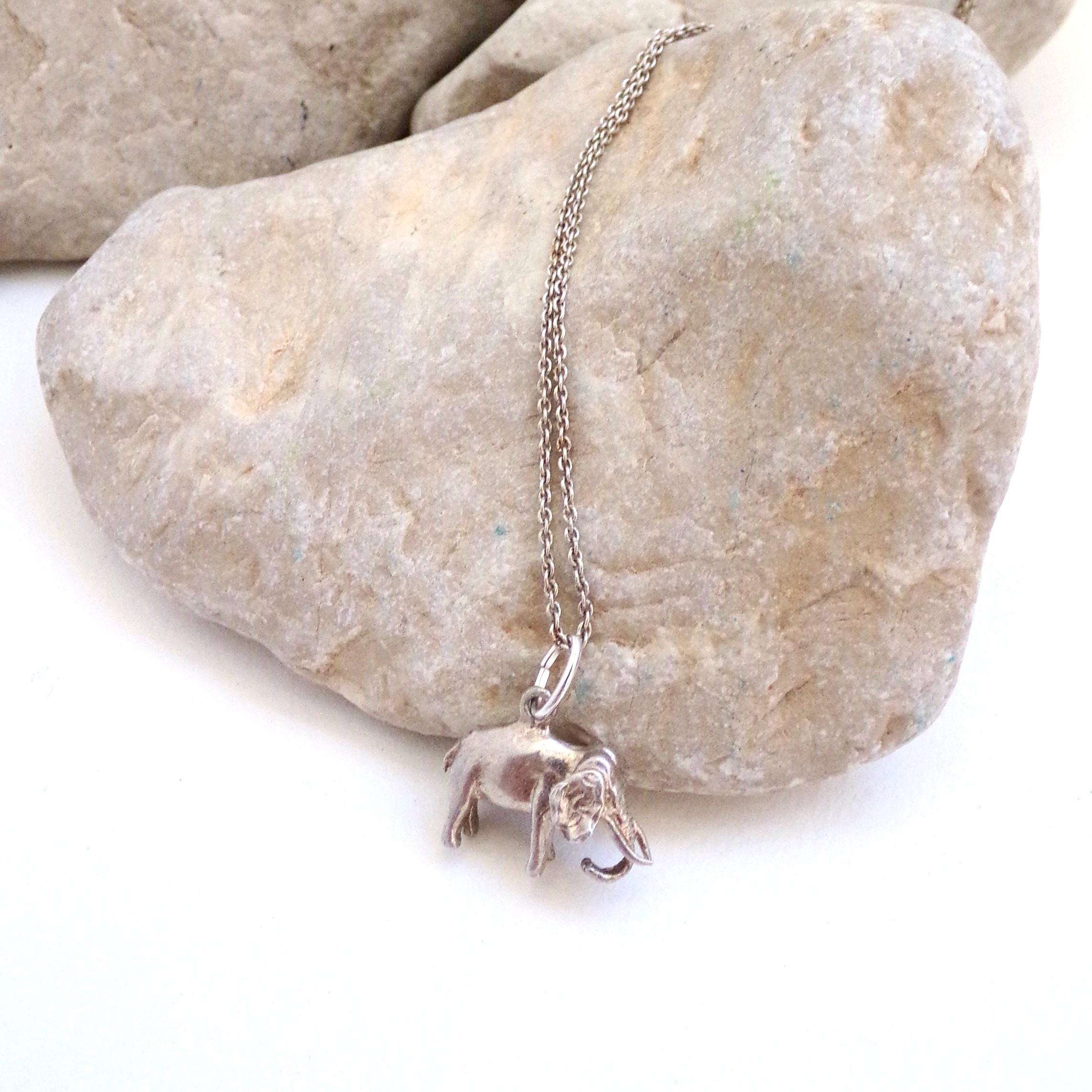 Collana Elefante Argento 925 Con Turchese - Gioiello Simbolo Di Saggezza - 5