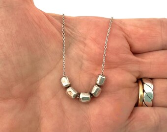 Sterling Silver Beads Necklace - Vintage Jewellery for Women