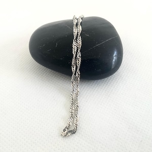 Sterling Silber Anklet Armband - Vintage Singapur Kette