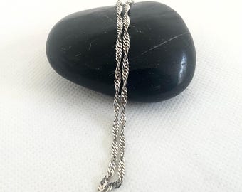 Sterling Silver Ankle Chain Bracelet - Vintage Singapore Chain Anklet