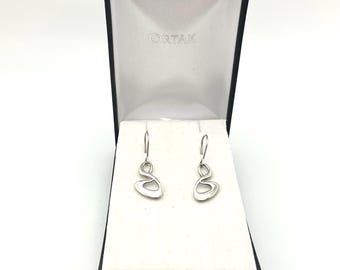 Vintage Orkney Design Sterling Silver Earrings - ORTAK Drop Jewellery for Women