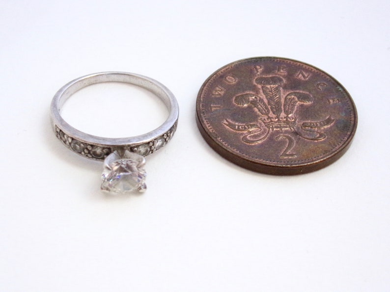 CZ Ring Cubic Zirconia Ring Vintage Silver Ring Multi Stone Ring
