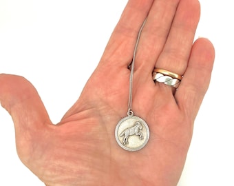 Vintage Aries Zodiac Sign - Sterling Silver Necklace - Celestial Horoscope Jewellery