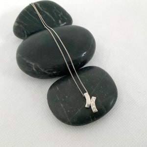 Crystal Studded Necklace - Sterling Silver Vintage Jewellery