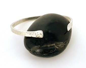 Handcrafted Hammered Sterling Silver Torque Bangle - Unique Men's Cuff Bracelet