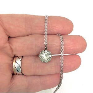 Vintage Silver Paste Crystal Pendant Necklace - Elegant 925 Jewellery