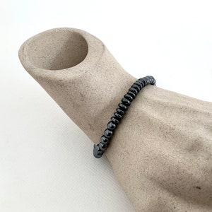 Hematite Bracelet with Sterling Silver Clasp - ReWorked Beads Jewellery