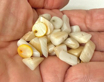Recycled Vintage Mother of Pearl Beads - Reclaimed From Pre Used Jewellery - 28 grams