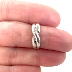 Vintage Diamond Twist Ring - Sterling Silver Crossover Band Jewellery for Women, Size L (US 6)