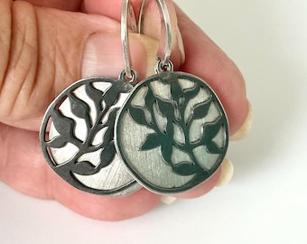 Vintage Sterling Silver Filigree Earrings - Round Two Layer Jewellery