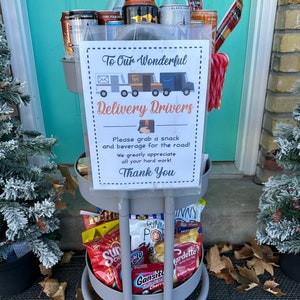 Delivery Driver Thank You Sign, Snack & Drink Printable (PDF) - Etsy