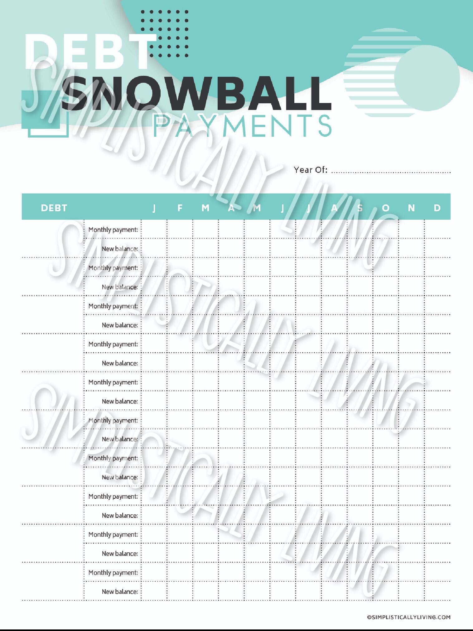 Debt Snowball Worksheets,printable Debt Snowball,dave Ramsey Debt ...