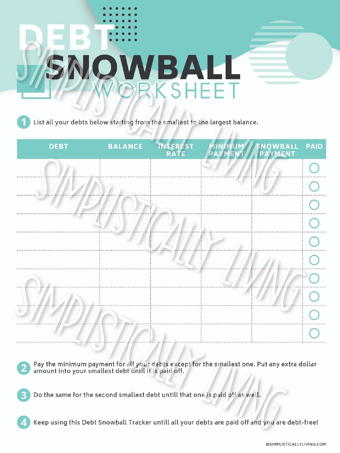 Debt Snowball Worksheets printable Debt Snowball dave Ramsey Debt