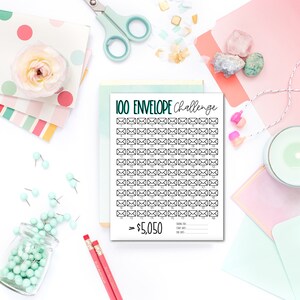 100 Envelope Challenge Printable, Money Saving Challenge, Savings Tracker, Savings Challenge, 100 Envelopes