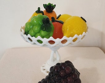 1960年代の大きなガラスの果物と野菜9個セット（レモンからニンジン