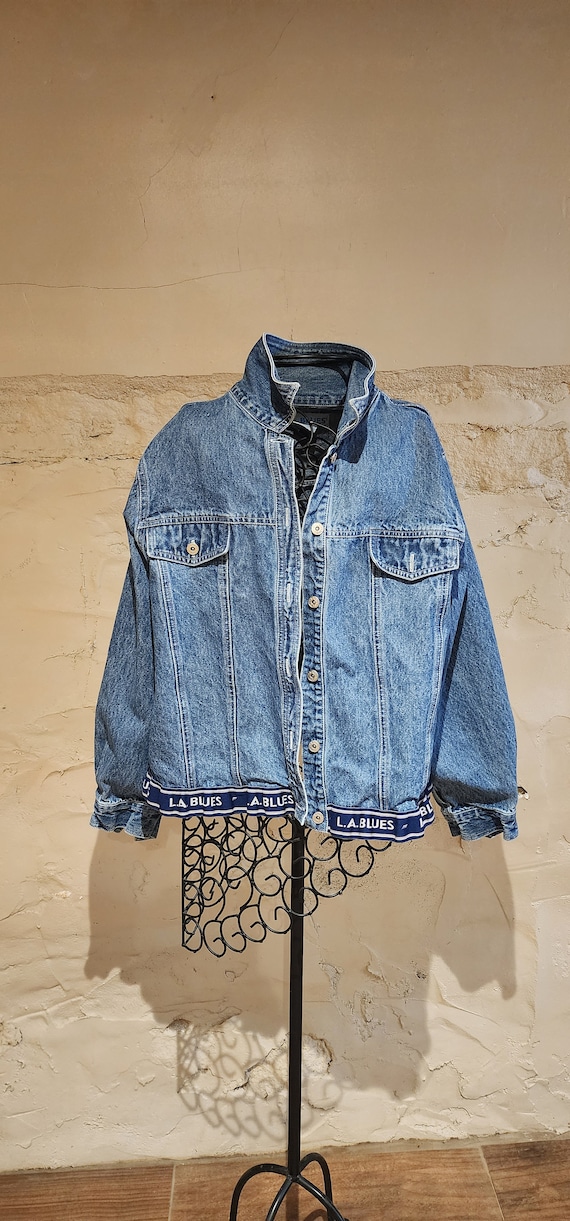 Vintage 1990s LA Blues Denim Jacket Size Large Jea