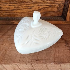 Hazel Atlas 6045 Vintage Milk Glass Covered Candy Dish with Lid