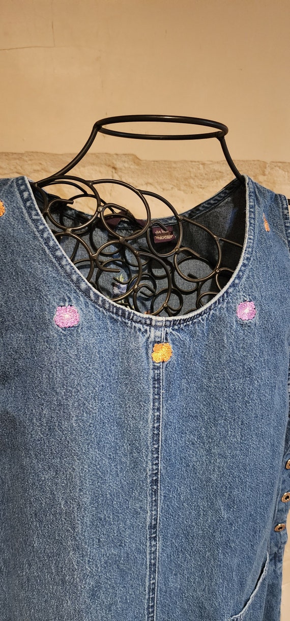 Vintage 1990s Agapo Denim Embroidered Denim Jumper