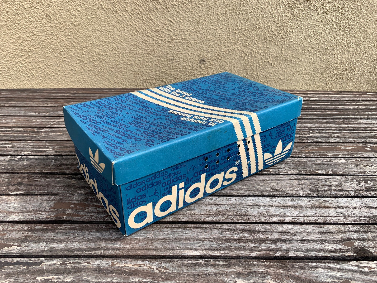 Vintage Adidas Track Shoes / Retro Sneakers Blue & White Stripes ...