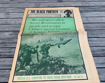 Vintage 1969 The Black Panther Party Newspaper Vol II No. 27 – Huey Newton China – Rare