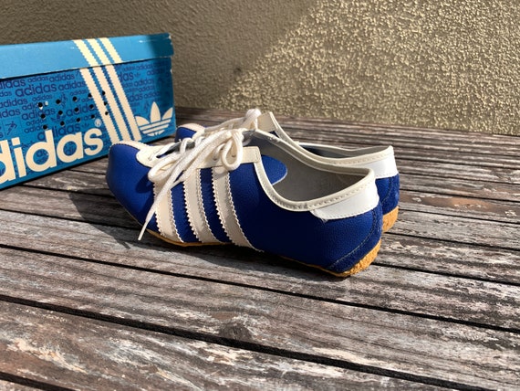 Vintage Adidas Track Shoes / Retro Sneakers Blue … - image 1