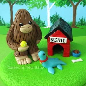 Cryptids with Pet Nessie and doghouse