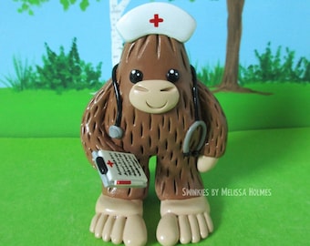 Nurse Bigfoot sculpture with Yeti option