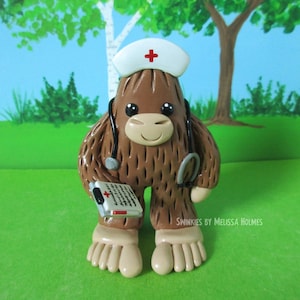Nurse Bigfoot sculpture with Yeti option