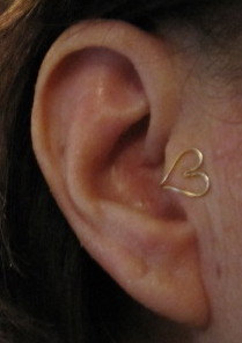 Tragus Ear Cuff No piercing ear cuff Heart design/ Etsy