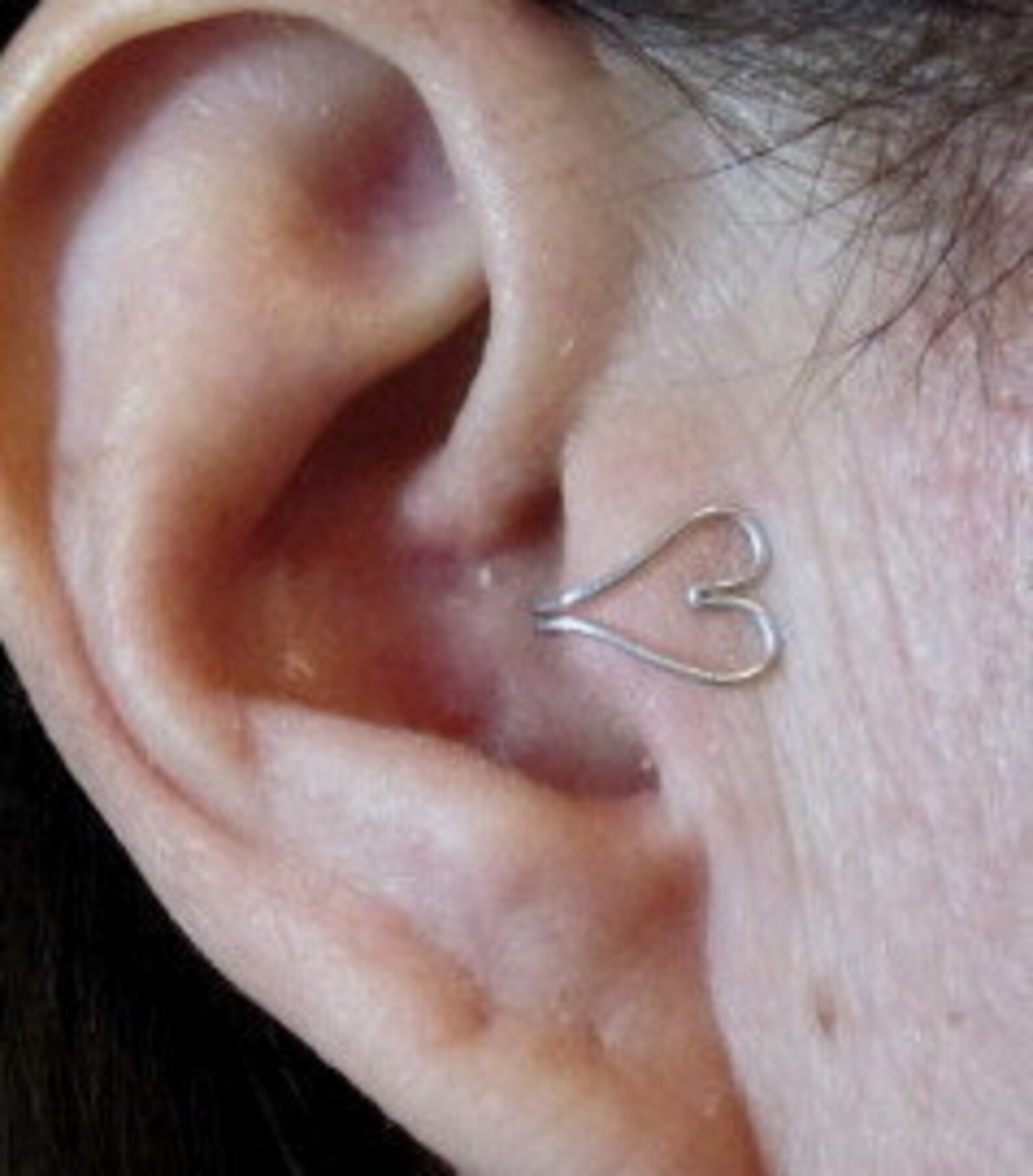 Tragus Ear Cuff No Piercing Ear Cuff Heart Design/ Etsy