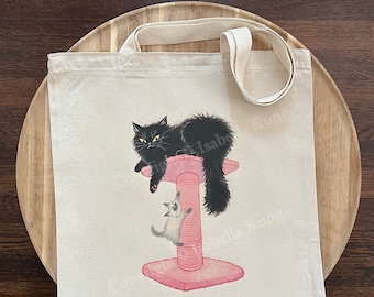 MY Scratching Pole Large Fuzzball Tote Bag