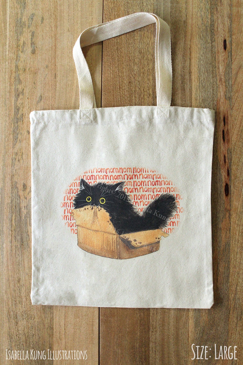 Fuzzball nom Nom Tote Bag / Large and Small - Etsy