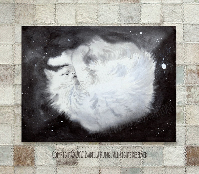 Black Cat Ink Painting Cat Inklings No.36 Art Print