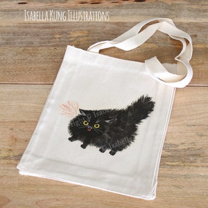 Small Fuzzball (Hiss) Tote Bag with Gusset