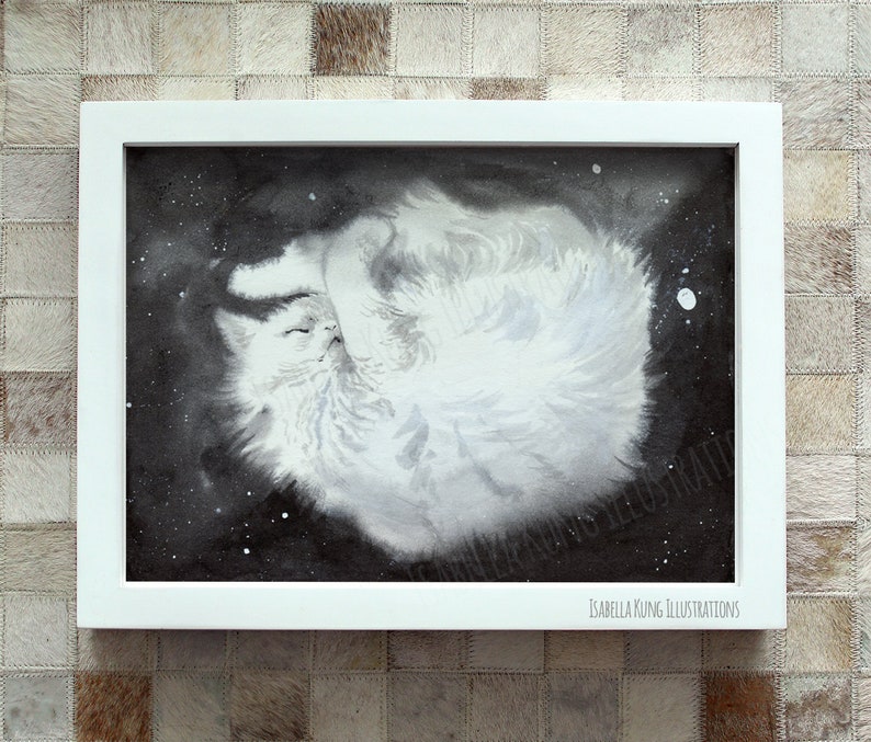 Black Cat Ink Painting Cat Inklings No.36 Art Print
