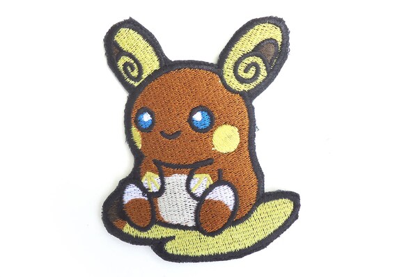 Alolan Raichu Pokemon Sew On Machine Embroidered Patch Pokemon Go Pikachu Alolan Sun Moon