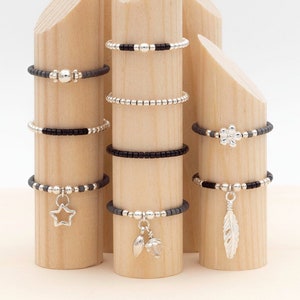 Rings with Japanese Pearls and Silver Pearls 925 - Black Tones -