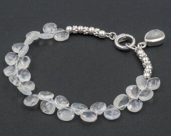 Bracelet En Argent 925 Avec Perles - Signé JAB - Occasion En Bon état - Longueur 18 Cm