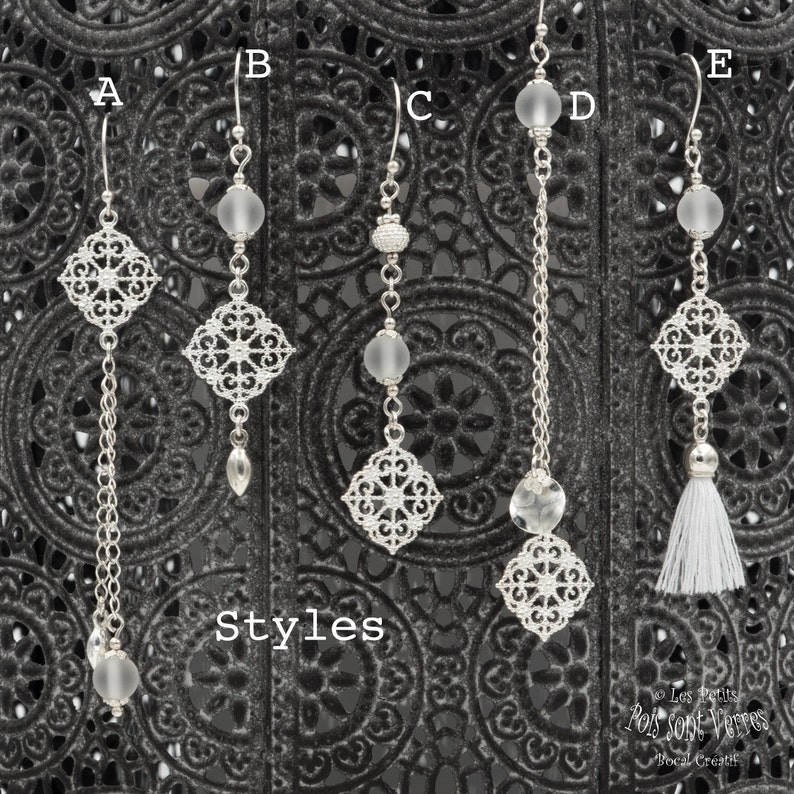 Boucles D'oreilles Asymétriques En Argent Sterling 925 - Motif étoile Et Fleur - Hypoallergéniques - Cadeau Bijou Pour Femmes