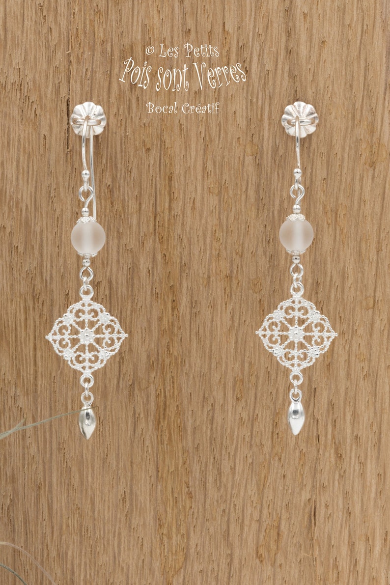 Boucles D'oreilles Pendantes Cercle Avec Perle Améthyste Maya En Ar 925 Recycle Et Upcycle